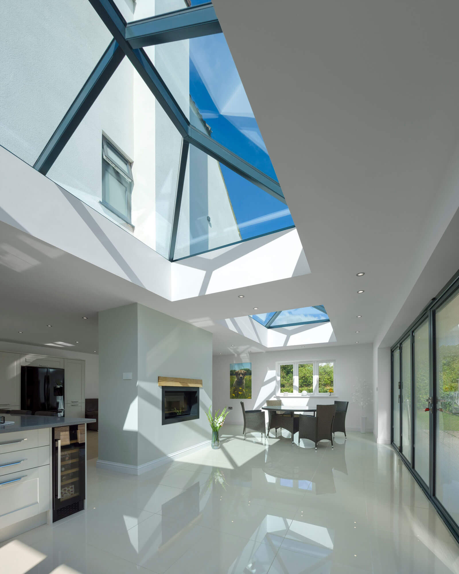 Rooflight in a bright back room