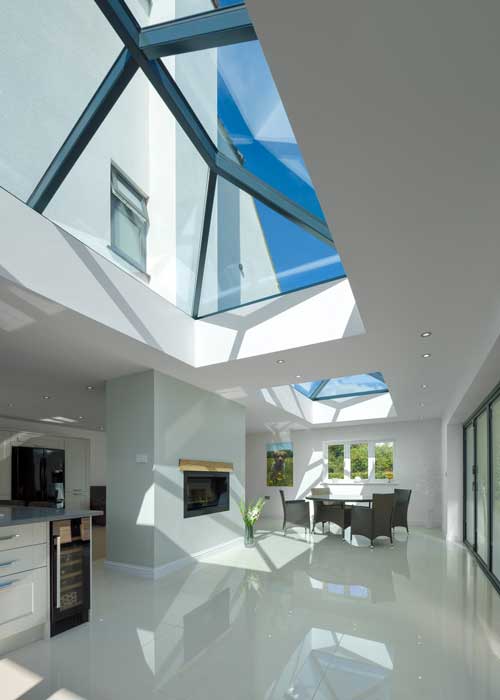 Skylight in a bright back room